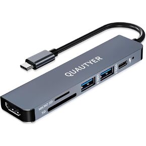MacBook Adapter multiport usbc hub,usbc dongle mac hdmi Adapter MacBook dongle with 4K HDMI,100W PD Charging,USB 3.0 hub, SD/TF Card Reader, USB c Docking Station for Laptop MacBook Pro, iPad Pro
