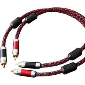 RCA Cable, 2RCA Male to 2RCA Male Stereo Audio Cables 【Hi-Fi Sound】Braided RCA Stereo Cable for Home Theater, HDTV, Amplifiers, Hi-Fi Systems, Car Audio, Speakers (6.6FT)