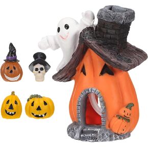 DOITOOL 5PCS Halloween Fish Tank Decor Halloween Fish Tank Decoration Halloween Aquarium Decoration Fish Tank Ornaments Aquarium Ornaments Ghost Pumpkin House
