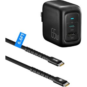 imuto USB C Charger 65W, GaN PD PPS Super Fast Charging for Samsung Laptop, Steam Deck, Chromebook, Galaxy Book Pro, Tab S8, S22 S21 Ultra, iPad, MacBook, HP, Dell, Lenovo, Pixelbook, Surface Pro