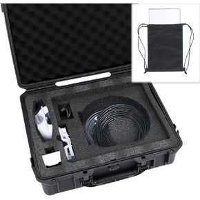 Waterproof Hard Case fits Starlink Mini Dish Kit, Starlink Mini Case with WIFI Carrying Bag - Suitable for Starlink Mini, Kickstand, Pipe Adapter, Cables & More, Durable Foam - Dual Layer Shock
