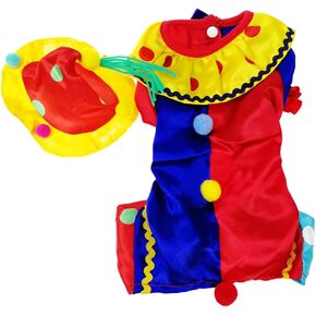 VILLCASE Dog Pennywise Costume Dog s Pennywise Dog Costume Puppy Costumes Scary Clown Dog Costume Dog Costumes Dresses for Winter Clown Outfit Dog Clothes The Dog Four-Legged Clothing