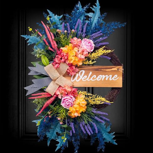 Fall Wreaths for Front Door Thanksgiving Harvest Festival Wreath for Home Decor, Handmade Porch Autumn Wreath for Outdoor, Indoor in Saudi Arabia