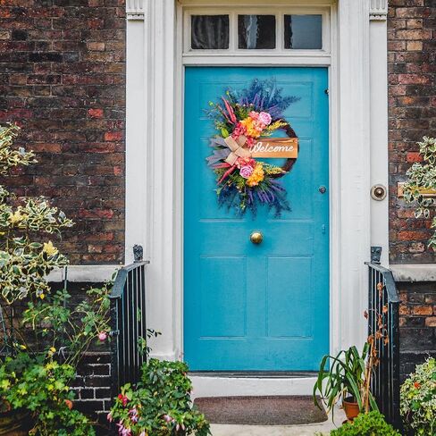 Fall Wreaths for Front Door Thanksgiving Harvest Festival Wreath for Home Decor, Handmade Porch Autumn Wreath for Outdoor, Indoor in Saudi Arabia