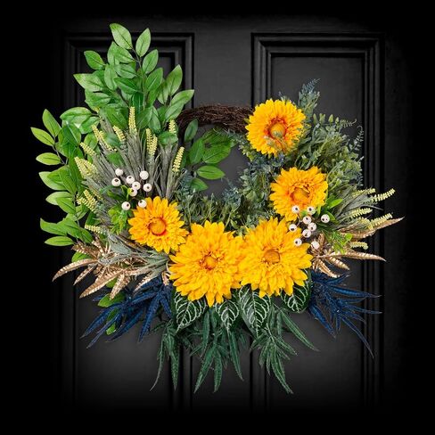 Fall Wreaths for Front Door Thanksgiving Harvest Festival Wreath for Home Decor, Handmade Porch Autumn Wreath for Outdoor, Indoor in Saudi Arabia