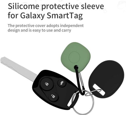 Soft Silicone Cover Case with Key Ring Keychain Clip Compatible with Sam sung Galaxy SmartTags,3 Pack, Pink/Ice Green/Wine Red in Saudi Arabia
