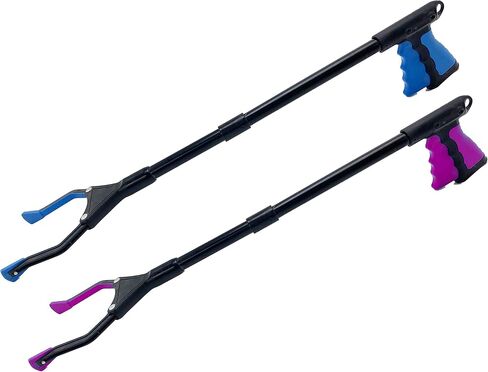 Grabber Reacher Tool - 26" Steel Portable Pick Up Stick - Strong Grip Magnetic Tip for Store Shelves Lightweight Garbage Litter Trash Picker Claw Grabber Tool for Elderly - by Luxet (Blue) in Saudi Arabia