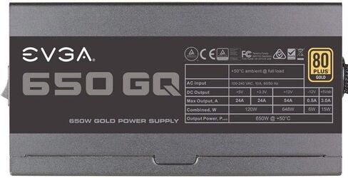 EVGA 210-GQ-0650-V1 650 GQ, 80+ GOLD 650W, Semi Modular, EVGA ECO Mode, 5 Year Warranty, Power Supply, Black in Saudi Arabia