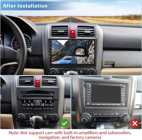 SIXWIN 2G+32G Android Car Stereo for Honda CRV 2007-2011 with CarPlay Android Auto Mirror Link 26UI 9 Inch Touch Screen Car Radio Bluetooth GPS Navigation WiFi HiFi FM Radio SWC Backup Camera in Saudi Arabia
