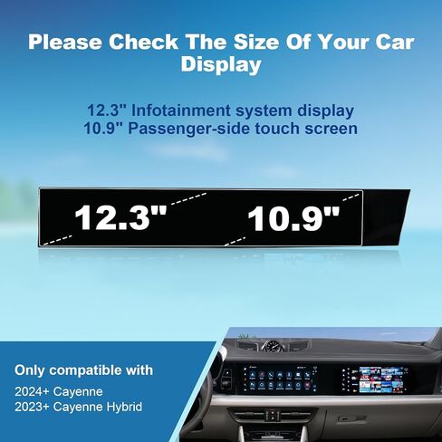 (2pcs) 2024 Cayenne Screen Protector for Porsche Cayenne (Base/S/Turbo GT) 12.3-inch Touchscreen, 2024 Cayenne Standard/Cayenne Coupe Accessories Protective Film High Clarity 12.3" in Saudi Arabia
