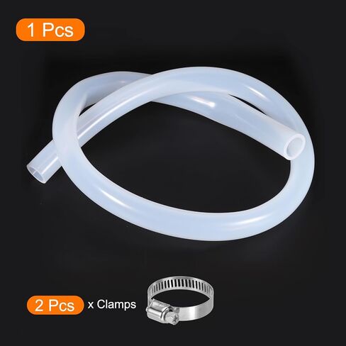 MECCANIXITY 10ft أنابيب مطاط السيليكون الشفاف 5/8 "ID أنبوب بلاستيكي خرطوم هواء مرن للتخمير وصنع النبيذ ومضخة سيفون، 16 مم × 20 مم، مع 2 قطعة مشابك in Saudi Arabia
