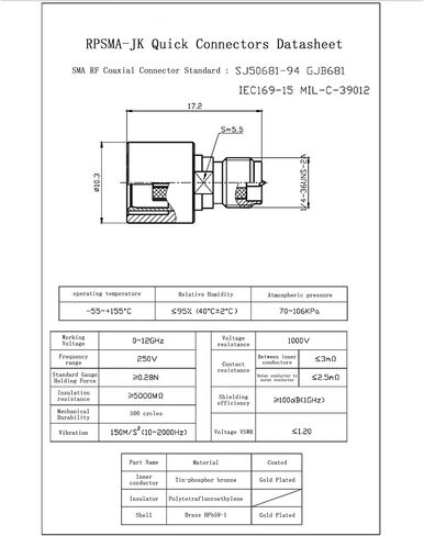 onelinkmore RF Quick Coaxial Adapter SMA Male Quick Push-on to SMA Female Adapter SMA Push-Pull Adapter DC-12GHz Test Testing Tanger 50ohm Pack of 2 in Kuwait