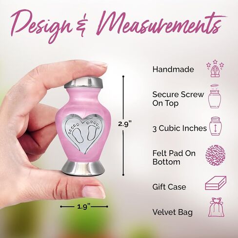 جرار الأطفال للرماد - جرار الرضع لرماد البنات والأولاد - جرار حرق الجثث للأطفال - الجرار التذكارية للأطفال والأطفال - تحية لأحبابك مع جرة الرضيع والبنات (أزرق، متوسط) in Kuwait