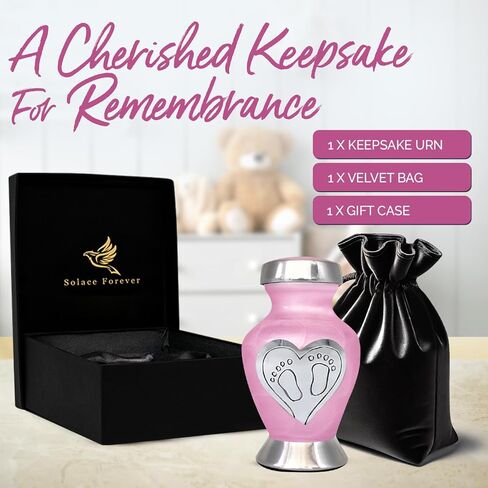 جرار الأطفال للرماد - جرار الرضع لرماد البنات والأولاد - جرار حرق الجثث للأطفال - الجرار التذكارية للأطفال والأطفال - تحية لأحبابك مع جرة الرضيع والبنات (أزرق، متوسط) in Kuwait