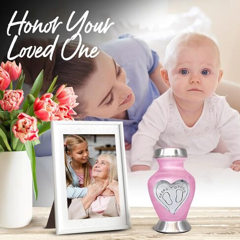 جرار الأطفال للرماد - جرار الرضع لرماد البنات والأولاد - جرار حرق الجثث للأطفال - الجرار التذكارية للأطفال والأطفال - تحية لأحبابك مع جرة الرضيع والبنات (أزرق، متوسط) in Kuwait