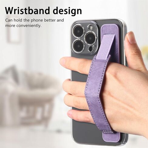 Phone Strap Grip Cell Phone Holder, Wrist Band Telescopic Phone Finger Strap Stand, Phone Case Accessories, Universal Finger Kickstand for Most Smartphone (Brown) in Kuwait