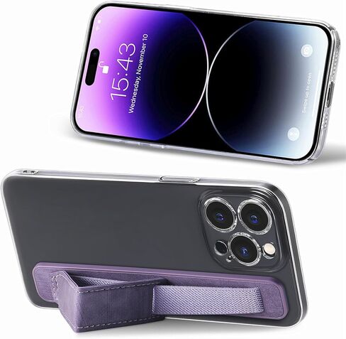 Phone Strap Grip Cell Phone Holder, Wrist Band Telescopic Phone Finger Strap Stand, Phone Case Accessories, Universal Finger Kickstand for Most Smartphone (Brown) in Kuwait