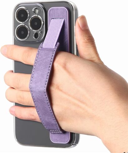 Phone Strap Grip Cell Phone Holder, Wrist Band Telescopic Phone Finger Strap Stand, Phone Case Accessories, Universal Finger Kickstand for Most Smartphone (Brown) in Kuwait