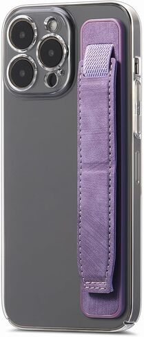 Phone Strap Grip Cell Phone Holder, Wrist Band Telescopic Phone Finger Strap Stand, Phone Case Accessories, Universal Finger Kickstand for Most Smartphone (Brown) in Kuwait