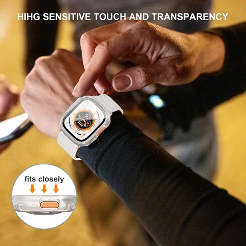 [3+3] Pack for Apple Watch Ultra 49mm Screen Protector Case, Haojavo 3 Pack Waterproof Face Cover Hard PC Protective Bumper Shell + 3 Pack Tempered Glass Film for iWatch Ultra 49mm Accessories in Saudi Arabia
