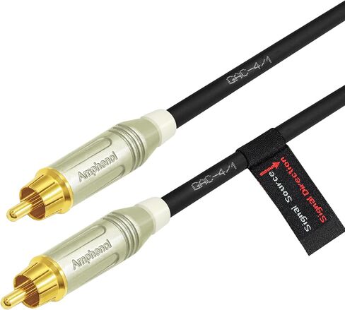 8 Foot - Gotham GAC-4/1 (Black) Star-Quad Center-Channel Subwoofer Cable with Amphenol ACPR-SWH Die-Cast, Gold Plated RCA Connectors – Directional in Saudi Arabia