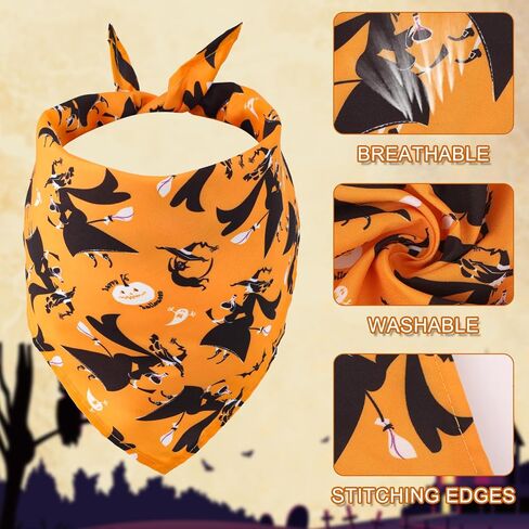 4pcs Halloween Dog Bandana, Cute Halloween Dog Scarf Triangle Dog Bandanas Pumpkin Bat Halloween Pet Bandana for Large Medium Small Dogs Cats (Style 2) in Saudi Arabia