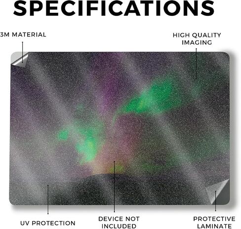 Glossy Glitter Laptop Skin Compatible with Alienware M18 R2 (2024) - Aurora Borealis - Premium 3M Vinyl Protective Wrap Decal Cover - Easy to Apply | Crafted in The USA by MightySkins in Kuwait