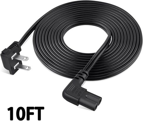 10FT TV Power Cord Replacement for Samsung TV, 90 Degree Angled 18AWG 2-Prong to L-Shaped C7 Power Cord for Samsung TV 24" 32" 40" 43" 48" 49" 50" 55" 60" 65" 75" Inch UN40 UN43 UN48 TV Charger Cable in Saudi Arabia