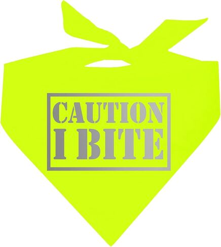 Caution I Bite Reflective High Visibility (Hi Vis) Night Safety Neon Dog Bandana (NeonYellow, OS 831) in Saudi Arabia