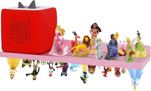 PHOENANCEE Magnetic Wall Shelf for Tonies Audio Play Character and Toniebox,Figures Floating Shelves Wooden for Tonie Storage Display,Compatible Charging Station for Children Kid's Room(3-Layered) in Saudi Arabia