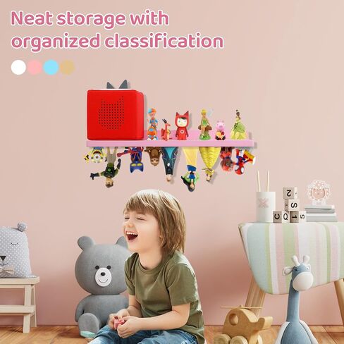 PHOENANCEE Magnetic Wall Shelf for Tonies Audio Play Character and Toniebox,Figures Floating Shelves Wooden for Tonie Storage Display,Compatible Charging Station for Children Kid's Room(3-Layered) in Saudi Arabia