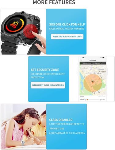 PTHTECHUS 4G Smart Watch Phone for Children - Kids Smartwatch with WiFi, Dail, Voice Messages & Video Calls, GPS Location, SOS, Camera and Pedometer for Boys Girl Present in Saudi Arabia