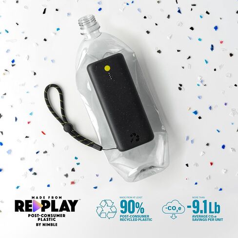 Nimble Champ Pro 20K Dual USB-C Portable Charger, 65W PD & QC 4.0. Fast Charging USB-C Power Bank Compatible with MacBook, Laptops, iPad, iPhone, Android and More (Midnight Black) in Kuwait