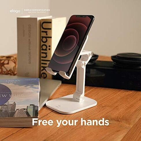 elago M5 Adjustable Phone Stand – Cell Phone Holder for Desk Compatible with iPhone 12 (5.7, 6.1, 6.7) and Compatible with All iPhone Models, All Smartphones (Black) in Saudi Arabia