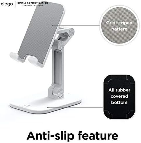 elago M5 Adjustable Phone Stand – Cell Phone Holder for Desk Compatible with iPhone 12 (5.7, 6.1, 6.7) and Compatible with All iPhone Models, All Smartphones (Black) in Saudi Arabia