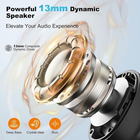 Wireless Earbuds Bluetooth 5.4, In-Ear buds With 6 Mic ANC+ENC Noise Cancelling, Earphones With Deep Bass Stereo,LED Power Display 35H Long Playtime IP7 Waterproof,Headphones for Android & iOS (Black) in Saudi Arabia