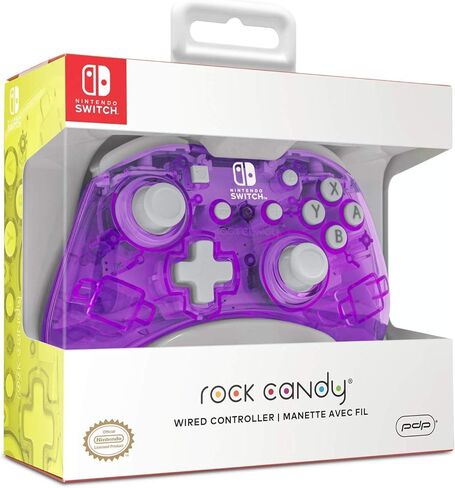 PDP Rock Candy Wired Gaming Switch Pro Controller - Blu-merang Blue / Clear - Licensed by Nintendo - OLED Compatible - Compact, Hard Transparent Plastic Travel Controller - Holiday & Birthday Gifts in Saudi Arabia
