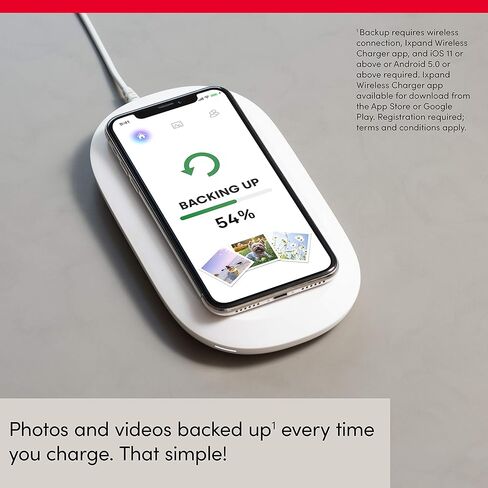 2-in-1 (wireless fast charging + 128GB photo/video backup) - SanDisk Ixpand Wireless Charger Sync (Qi-certified, 10W Fast Charge, works with iPhone and Android) in Saudi Arabia