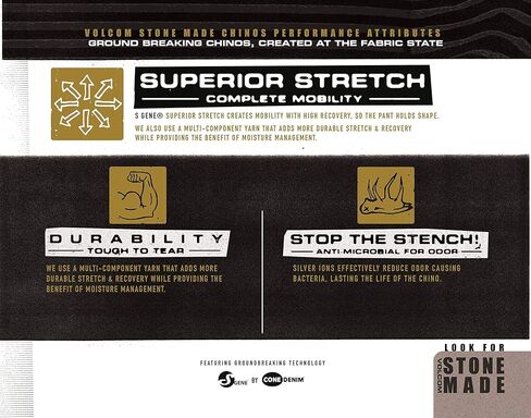 بنطال تشينو قابل للتمدد للرجال من Volcom طراز Frickin Modern Fit، داكن اللون in Kuwait