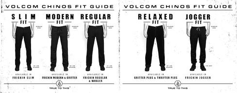 بنطال تشينو قابل للتمدد للرجال من Volcom طراز Frickin Modern Fit، داكن اللون in Kuwait