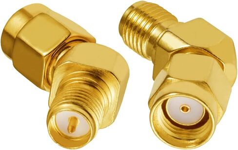 2PCS WiFi Adapter RP-SMA Male to Female Adapter Angle 135 ° RF Adapter for Coaxial Cable PCI Card WiFi Antenna Router Wireless WLAN Network 3G 4G in Kuwait