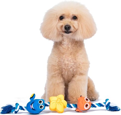 Pixar’s Finding Nemo Rope Toy for Dogs, Squeak and Crinkle | Disney Pixar Dog Toys | Dory & Nemo Fun Tug Style Dog Toy, 15 Inch in Saudi Arabia