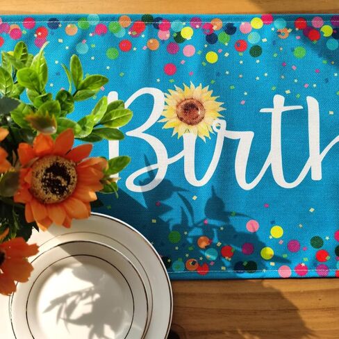 Happy Birthday Table Runner, 13 x 72Inch Table Runner for Home Party Decor (Pink) in Saudi Arabia