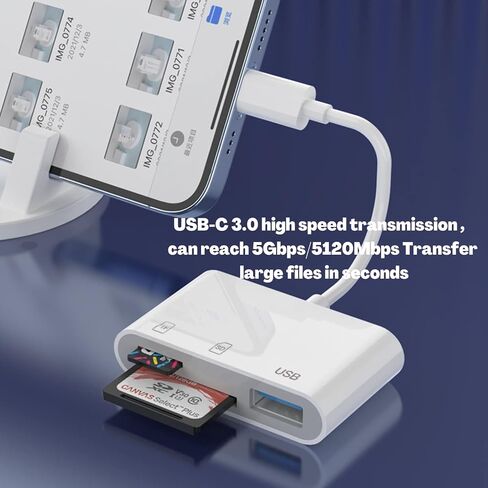 USB C to SD Card Reader, MacBook Air/Pro, USB C to Micro SD TF Memory Card Reader, SD Card Reader, 3 in 1 USB-C to Camera Memory Card Adapter with iPhone 15, Galaxy and More USB C Devices in Saudi Arabia