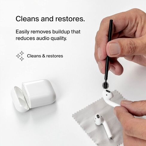 Belkin AirPods Cleaning Kit for One-Time Use – Fast, Easy, & Safe AirPod Cleaner Set, Safely Removes 99% of Earwax & Dirt, Restores Earbuds – Compatible with AirPods Gen 1, 2, & 3 in Saudi Arabia