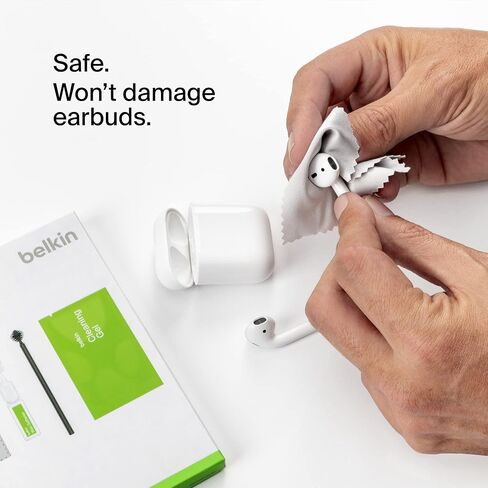 Belkin AirPods Cleaning Kit for One-Time Use – Fast, Easy, & Safe AirPod Cleaner Set, Safely Removes 99% of Earwax & Dirt, Restores Earbuds – Compatible with AirPods Gen 1, 2, & 3 in Saudi Arabia