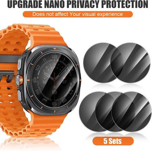 5 Pack Privacy Screen Protector for Samsung Galaxy Watch 7 44mm [Anti-Spy Tempered Glass] Easy Install, Tempered Glass Protector for Galaxy Watch 7 44mm in Kuwait