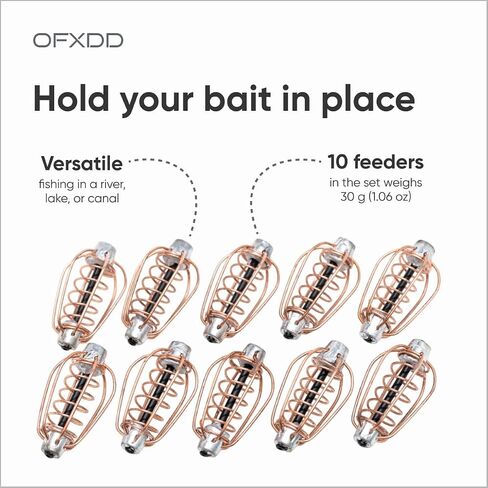 Carp Feeder - Fishing Feeder for Carp, Crucian of Pear Form - Cage for Carp Fishing with Spring, 10 Pcs - Carp Fishing Equipment in Kuwait