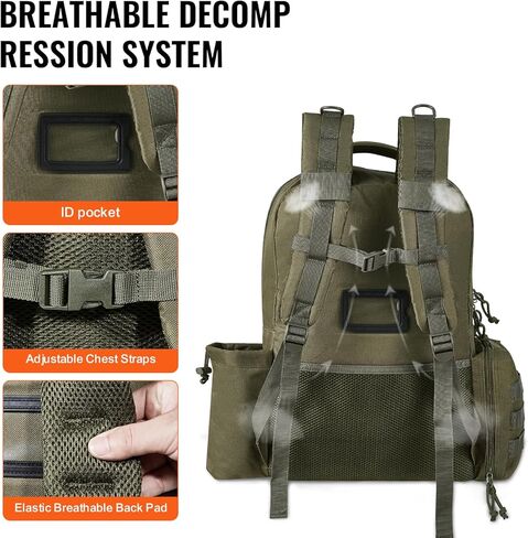 VEVOR Tactical Range Backpack Gun Backpack with 6 Independent Pistol Bags & 10 Magazine, Pistol Backpack for Hunting Shooting (Brown) in Saudi Arabia