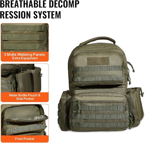 VEVOR Tactical Range Backpack Gun Backpack with 6 Independent Pistol Bags & 10 Magazine, Pistol Backpack for Hunting Shooting (Brown) in Saudi Arabia
